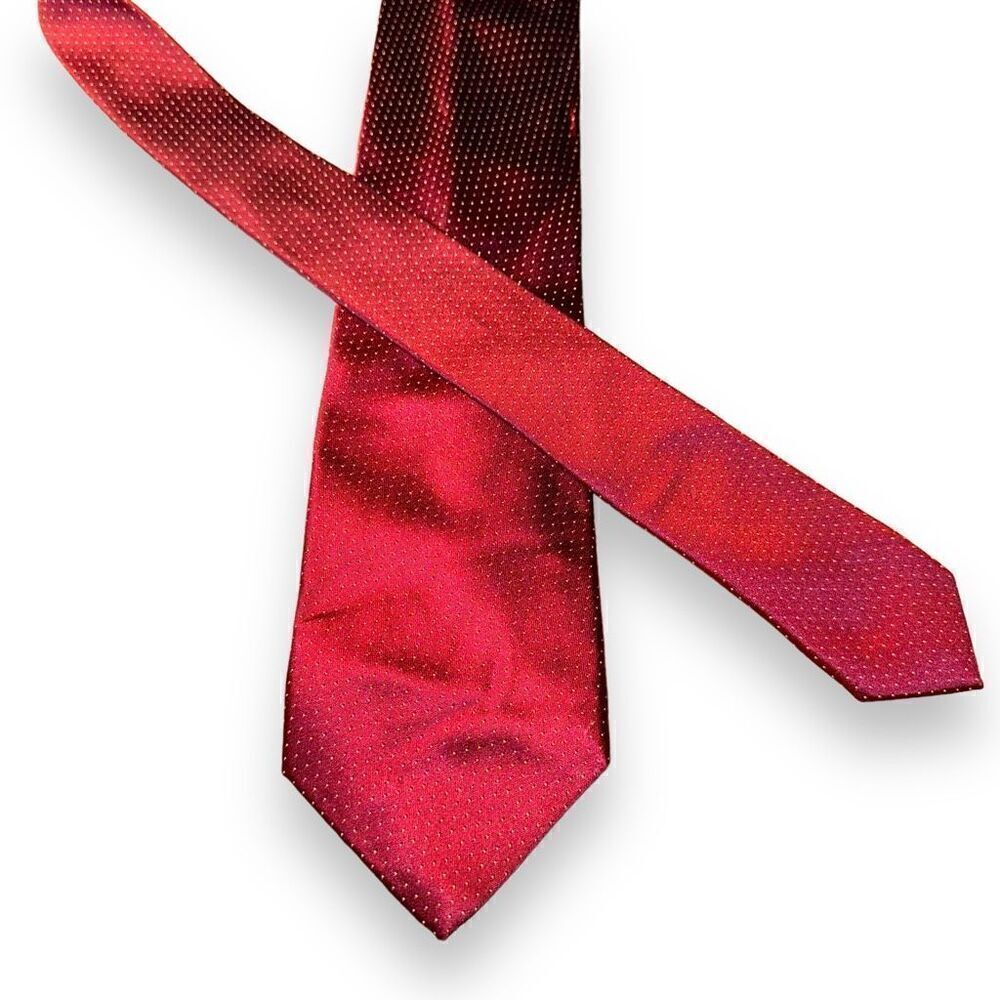 Dolcepunta Red & White Polkadot Handmade in Italy Silk Tie